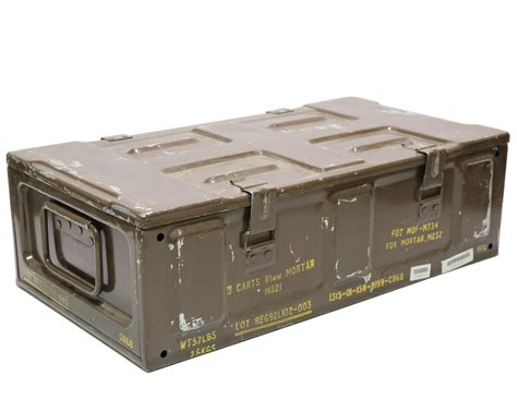 cartridge 81mm he m821 metal box|81mm m821a2 ammo box.